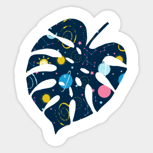 Monstera Universe Sticker